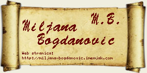 Miljana Bogdanović vizit kartica